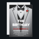 QUALQUER IDADE - Convite de Tuxedo para Festa de a<br><div class="desc">Convite de Aniversário de Ninho Preto para Tuxedo Formal Branco</div>