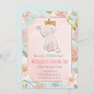 QUALQUER IDADE - Convite Floral de Aniversário de