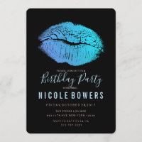 QUALQUER IDADE - Convite para Lábios azuis Festas 