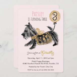 QUALQUER IDADE - Couture Puppy Dog Convite de Aniv