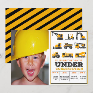 QUALQUER IDADE - Em Construção Convite Aniversá