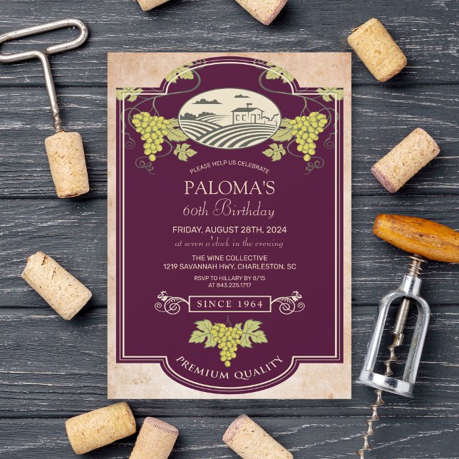 QUALQUER IDADE - Etiqueta de Vinho Convite de Aniv (Criador carregado)