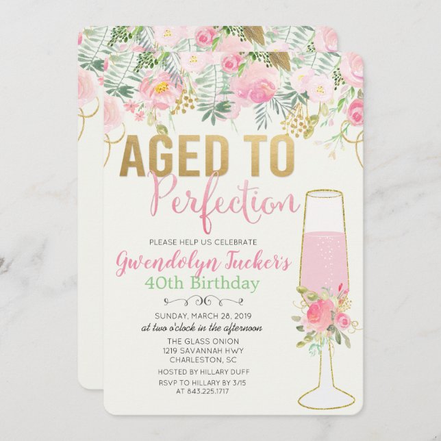 QUALQUER IDADE - Idade para Perfecção Convite de A (Frente/Verso)