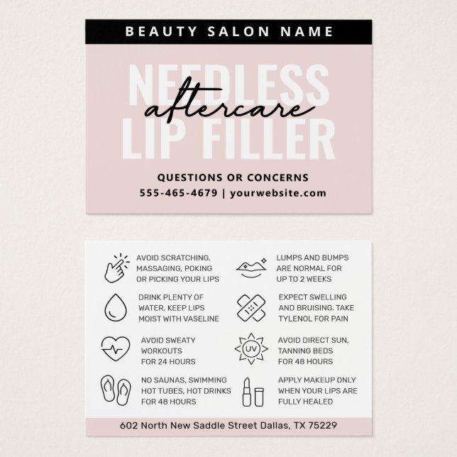 Qualquer Lábios Colorido Agulha Preenchendo Cartão (Frente & Verso)