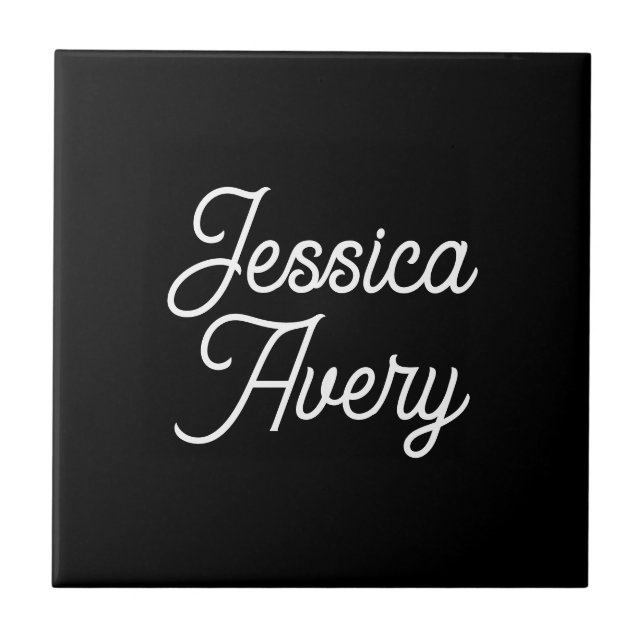Qualquer Nome | Elegante Script Branco Antigo em P (Frente)