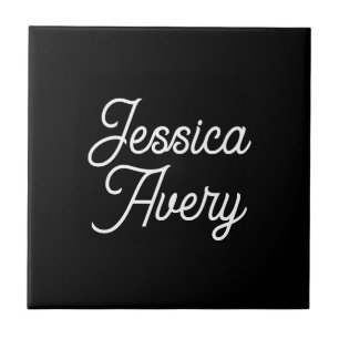 Qualquer Nome   Elegante Vintage White Script em P