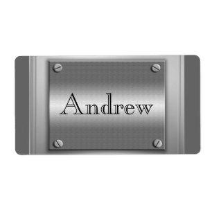 Qualquer nome nas etiquetas de metal