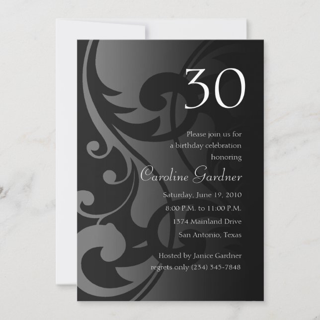 Qualquer Número Contemporâneo de Convite de Aniver (Frente)