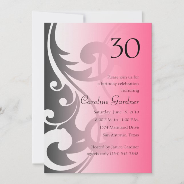 Qualquer Número Contemporâneo de Convite de Aniver (Frente)