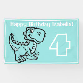 Qualquer Teal T Rex Dinossauro de Idade Aniversári
