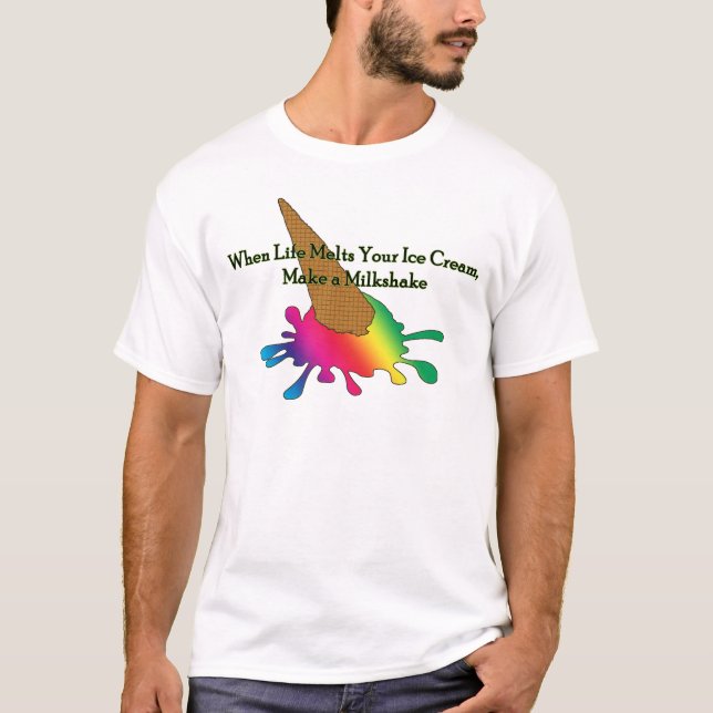 Quando a vida derrete sua camisa LGBT de Sorvete (Frente)
