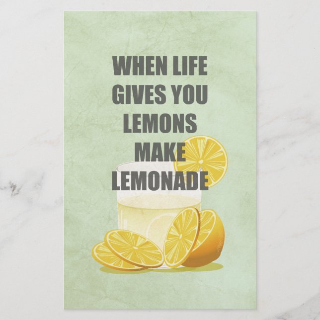 Quando a vida te dá limões, faça aspas de limonada (Frente)