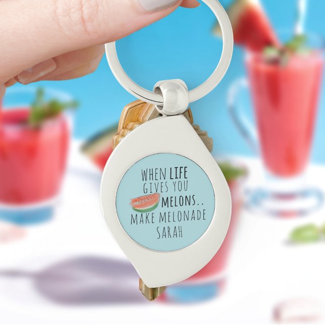 Quando A Vida Te Dá Melões Divertidos Chaveiro De  (When life gives you melons - make melonade! Just add your name to this cute watermelon keychain)