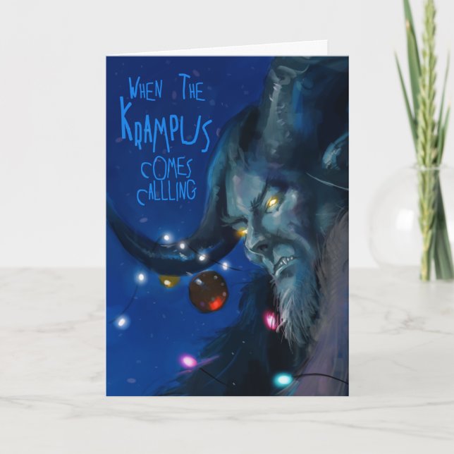 Quando o Krampus chegar chamando o cartão de féria (Frente)