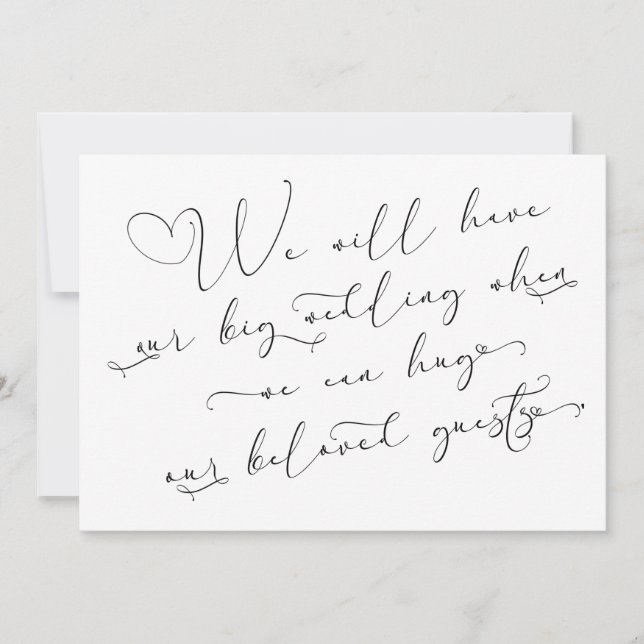 Quando Podemos Abraçar O Cartão Branco De Casament (Frente)