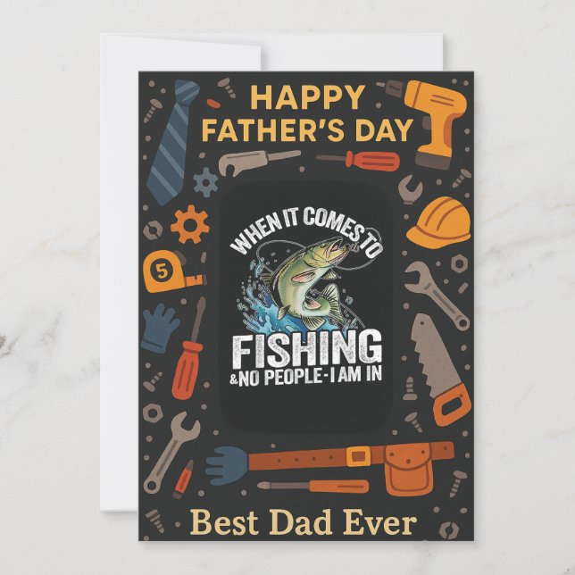 Quando Se Trata De Pescar O Melhor Cartão De Pai D (Frente)