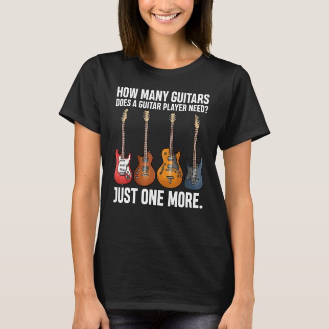 Quantas Guitarras Para Camiseta De Guitarrista (Frente)