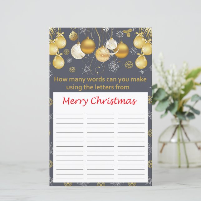 Quantas palavras você pode fazer de Feliz Natal? (Em pé/Frente)