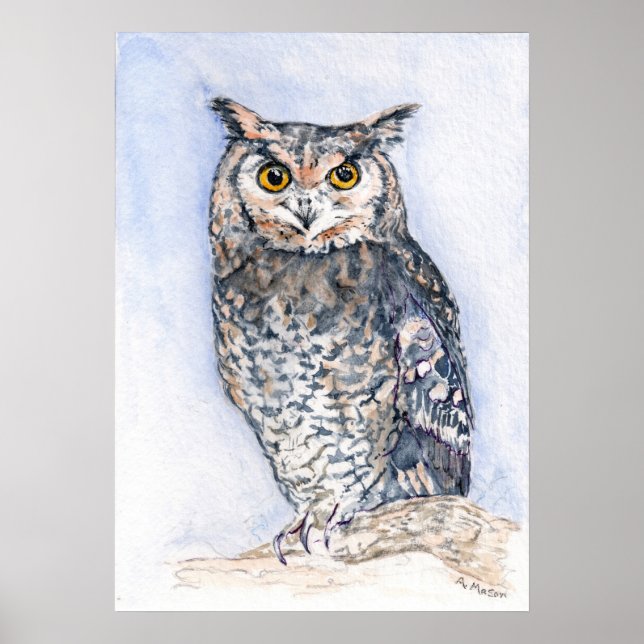 Quanto Menos Ele Falava impressão de aquarela (Frente)