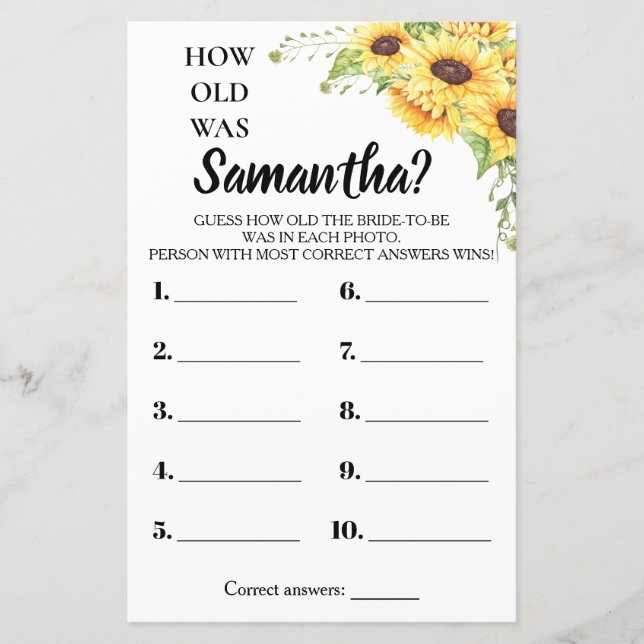 Quantos anos ela tinha chá de panela jogo espanhol (Frente)