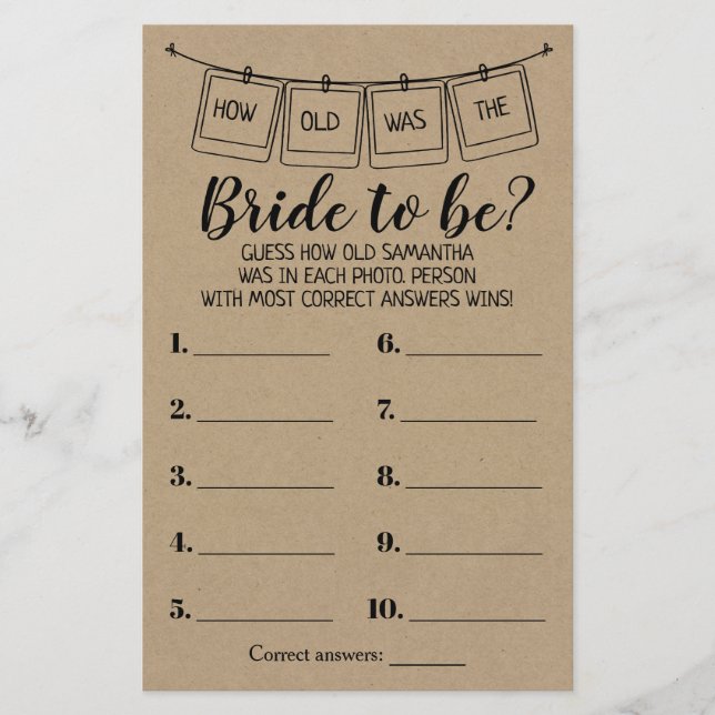 Quantos anos ela tinha um jogo bilíngue de chá rús (Frente)