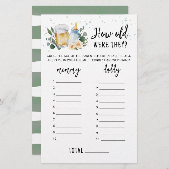 Quantos anos eles estavam jogando Greenery Baby es (Frente/Verso)