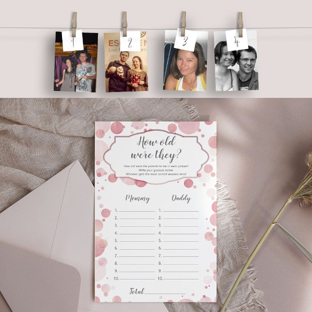 "Quantos anos eles tinham" Jogo do Chá de fraldas  (How old were they? )