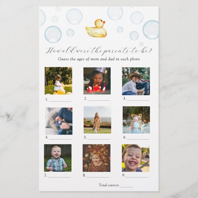 Quantos Anos Eles Tinham O Jogo De Chá de fraldas  (Frente)