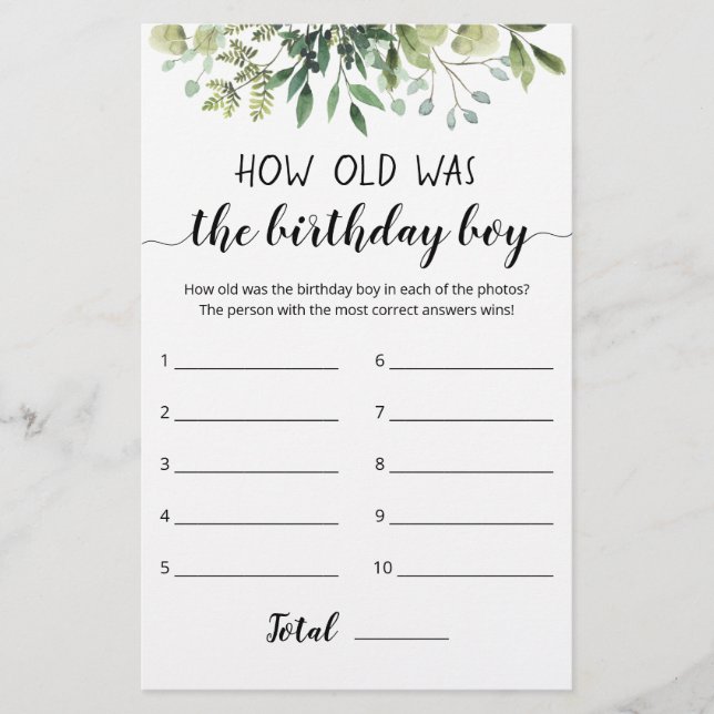 Quantos Anos Teve O Jogo De Aniversário (Frente)