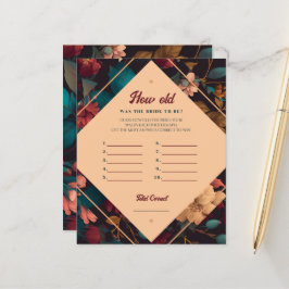 Quantos anos tinha a noiva? Folha de Papel de Jogo