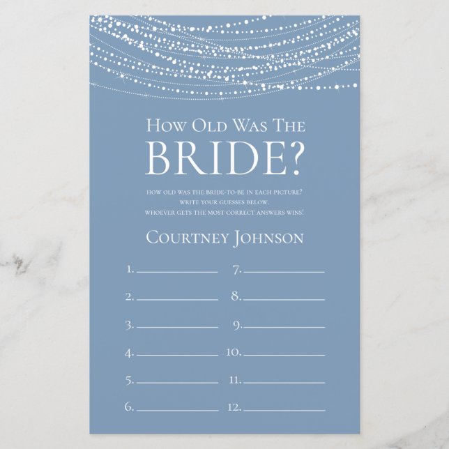 Quantos Anos Tinha As Luzes Azuis Da Noiva (Frente)