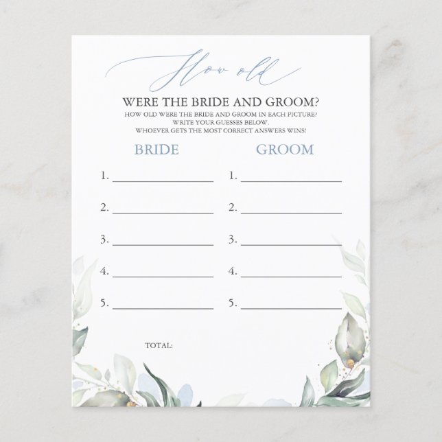 Quantos Anos Tinham O Jogo De BRIDE E GROOM (Frente)