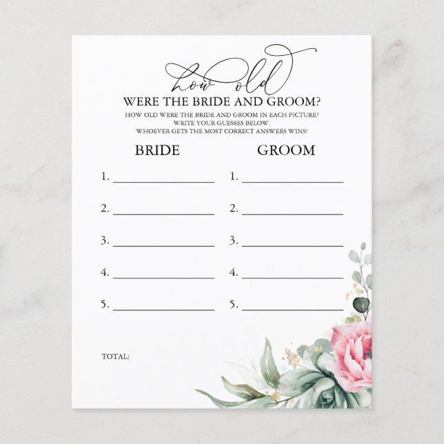 Quantos Anos Tinham O Jogo De BRIDE E GROOM (Frente)