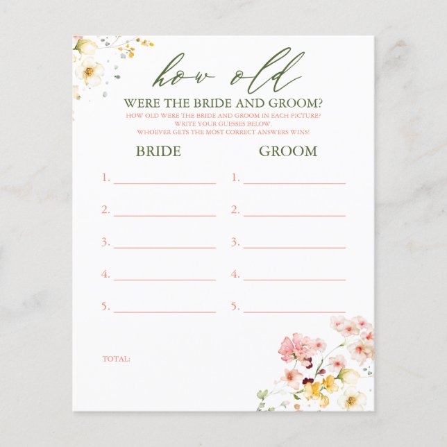 Quantos Anos Tinham O Jogo De BRIDE E GROOM (Frente)