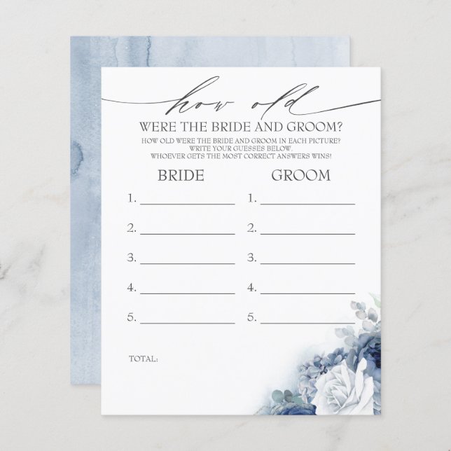 Quantos Anos Tinham O Jogo De BRIDE E GROOM (Frente/Verso)