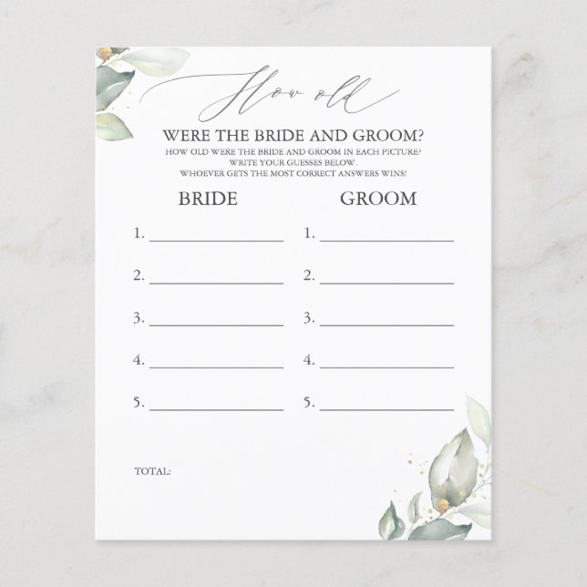 Quantos Anos Tinham O Jogo De BRIDE E GROOM (Frente)