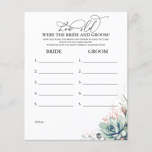 Quantos Anos Tinham O Jogo De BRIDE E GROOM (Frente)