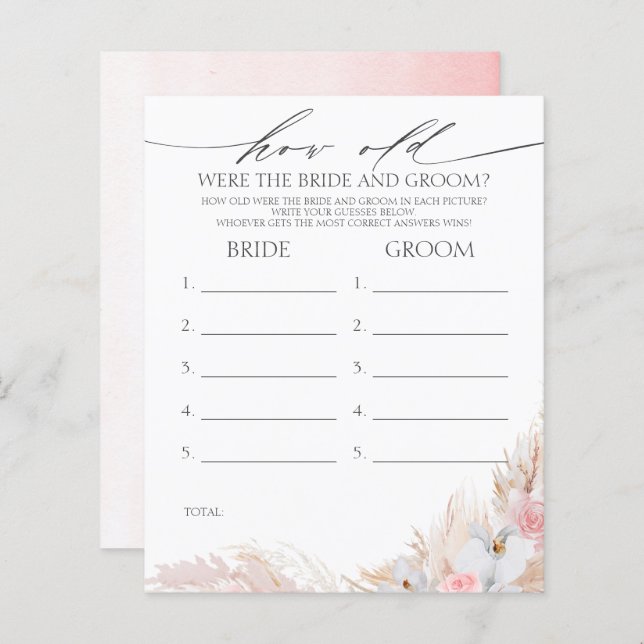 Quantos Anos Tinham O Jogo De BRIDE E GROOM (Frente/Verso)