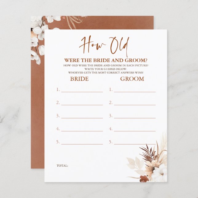 Quantos Anos Tinham O Jogo De BRIDE E GROOM (Frente/Verso)