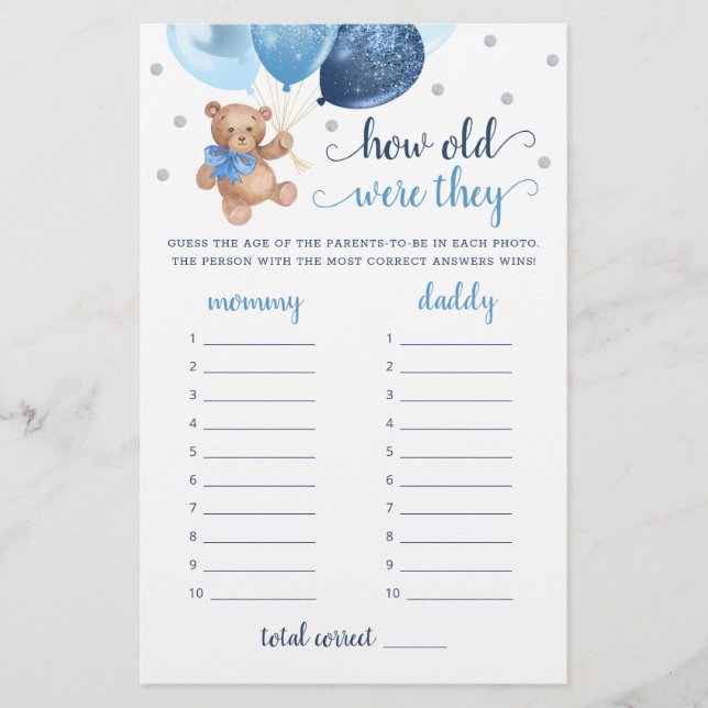 Quantos Anos Tinham O Jogo Do Chá de fraldas (Frente)