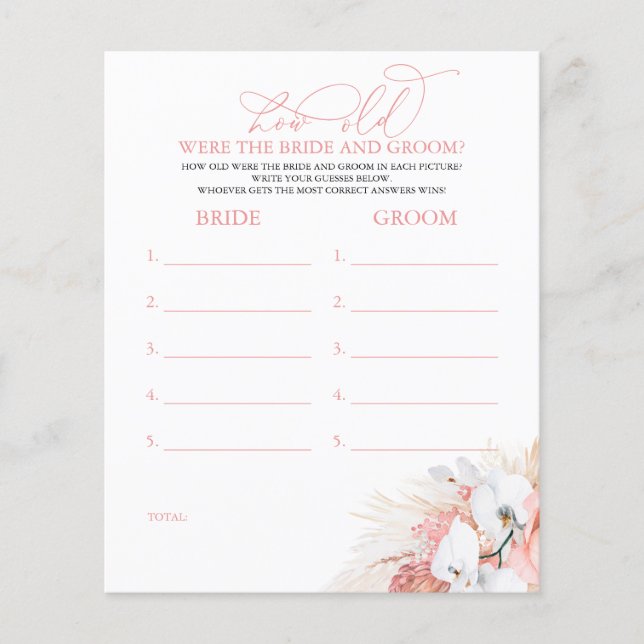 Quantos Anos Tinham os NOIVOS Jogo (Frente)