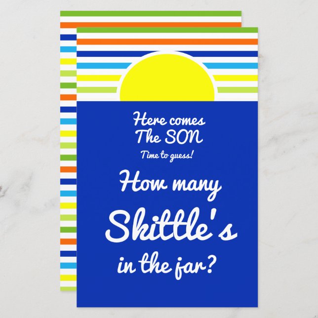 Quantos no Jogo do Chá de fraldas Jar (Frente/Verso)