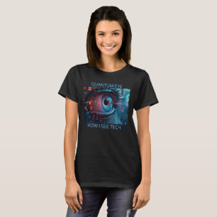 Quantum Eye Tech mulher camiseta preta