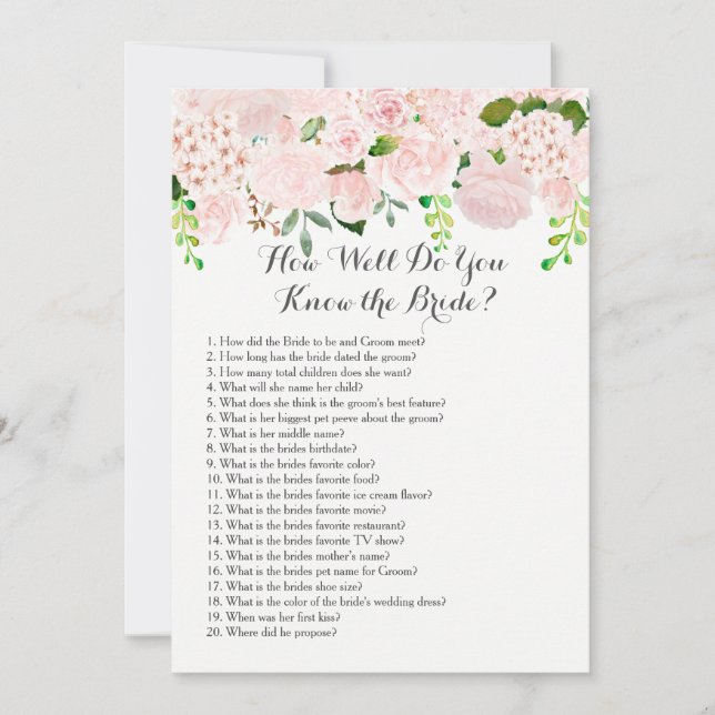 Quão bem você conhece a noiva? (Frente)