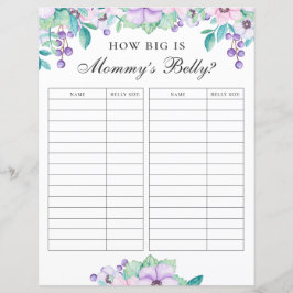 Quão grande é a barriga da mamãe. Jogo de chá de b