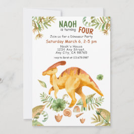 Quarto Convite de aniversário do Dinossauro Gelado