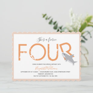 Quarto Convite para Animais de Tubarão Laranja