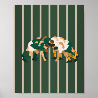 Quarto de menino com pôster de rugby em casa