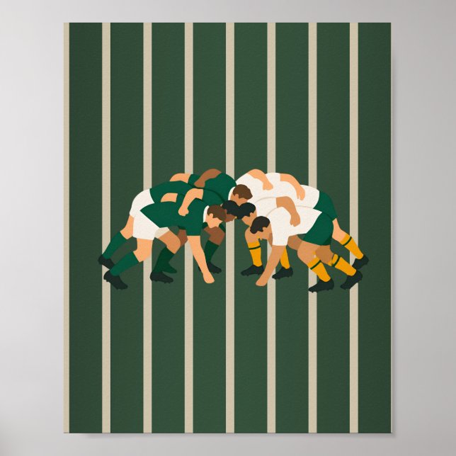 Quarto de menino com pôster de rugby em casa (Frente)