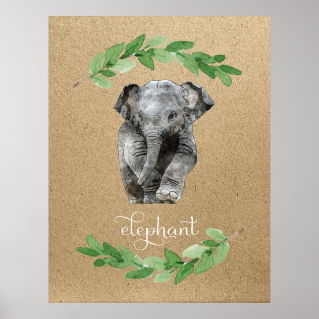 Quarto de meninos com impressão de elefante (Frente)